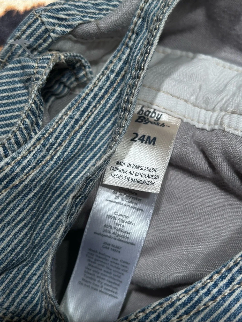 Oshkosh B’Gosh Vestbak Striped Denim Color Blocked Overalls